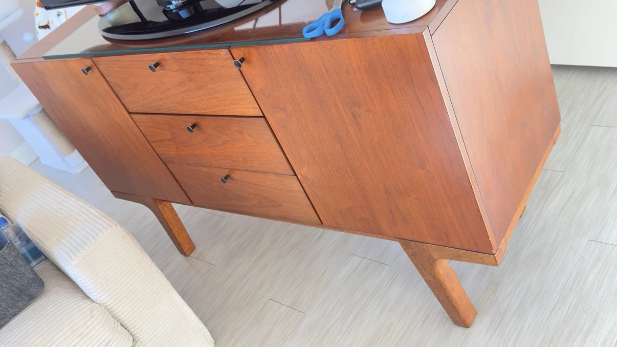 Mid-Century Modern Wooden Credenza
