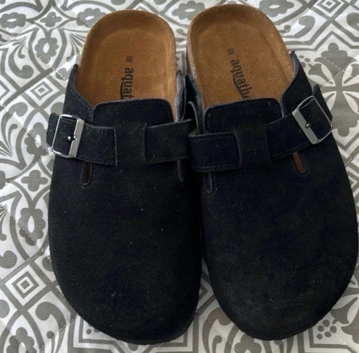 Aquatherm Black Suede Mules Size 6