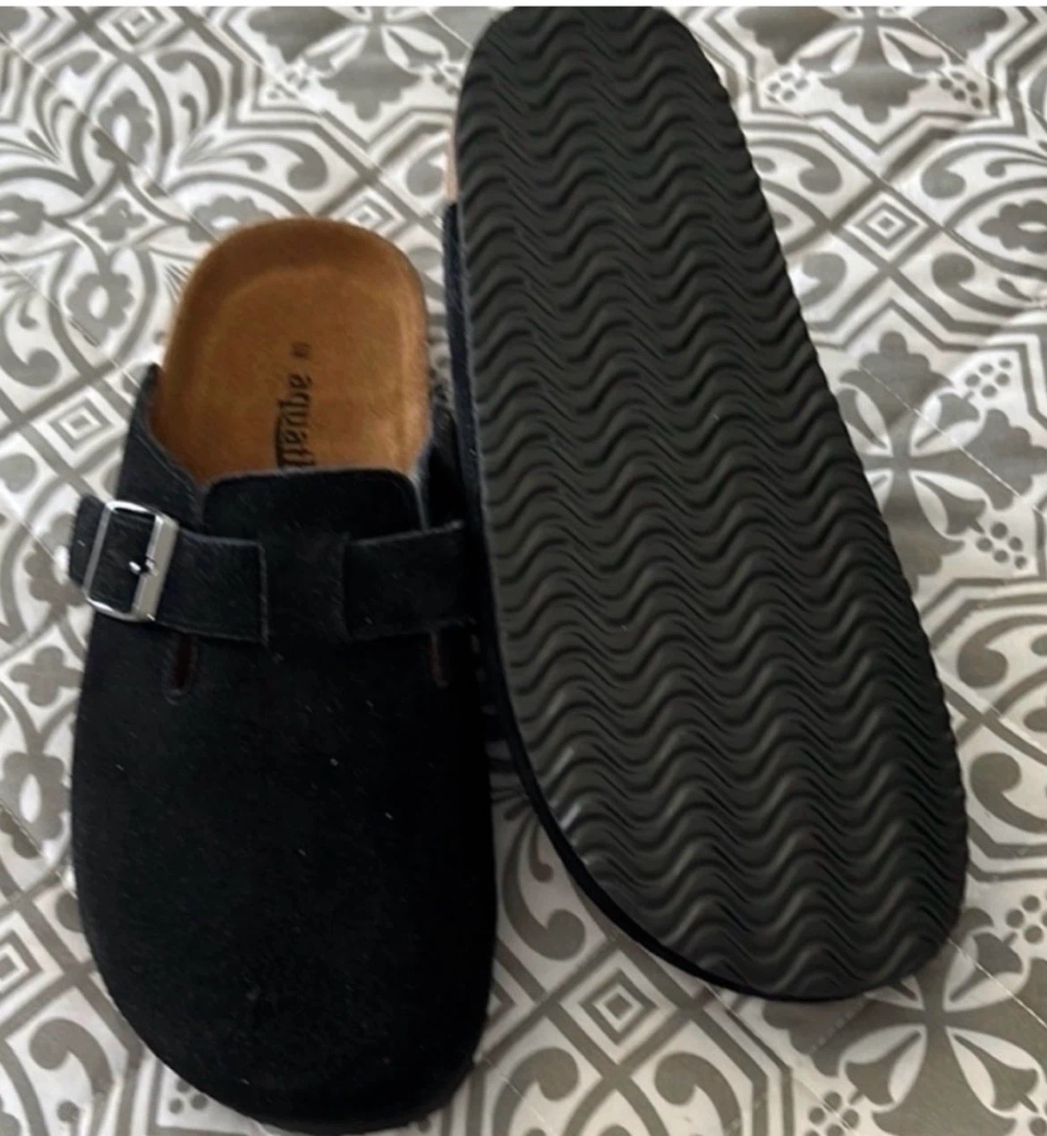 Aquatherm Black Suede Mules Size 6 - photo 2