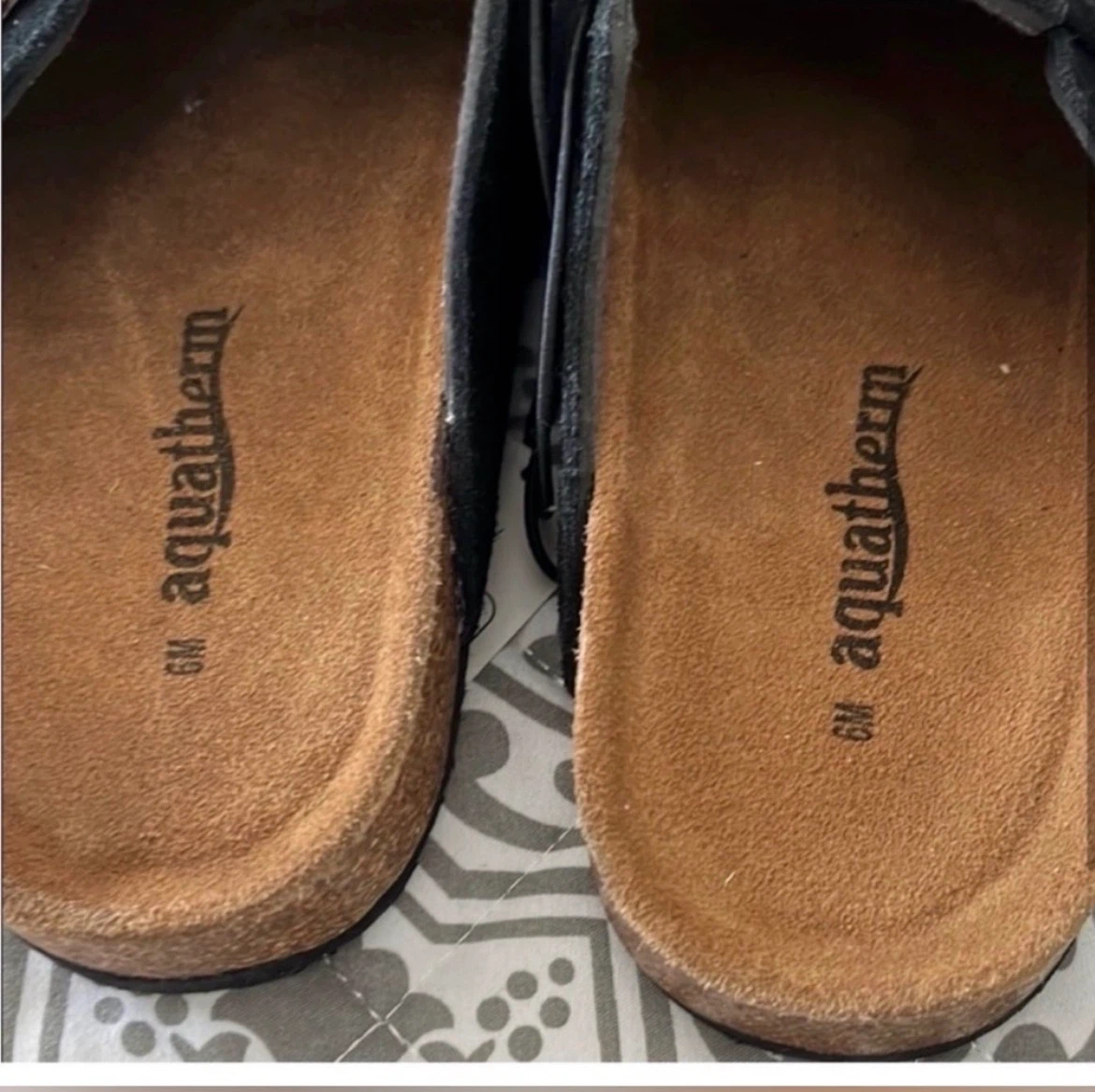 Aquatherm Black Suede Mules Size 6 - photo 3