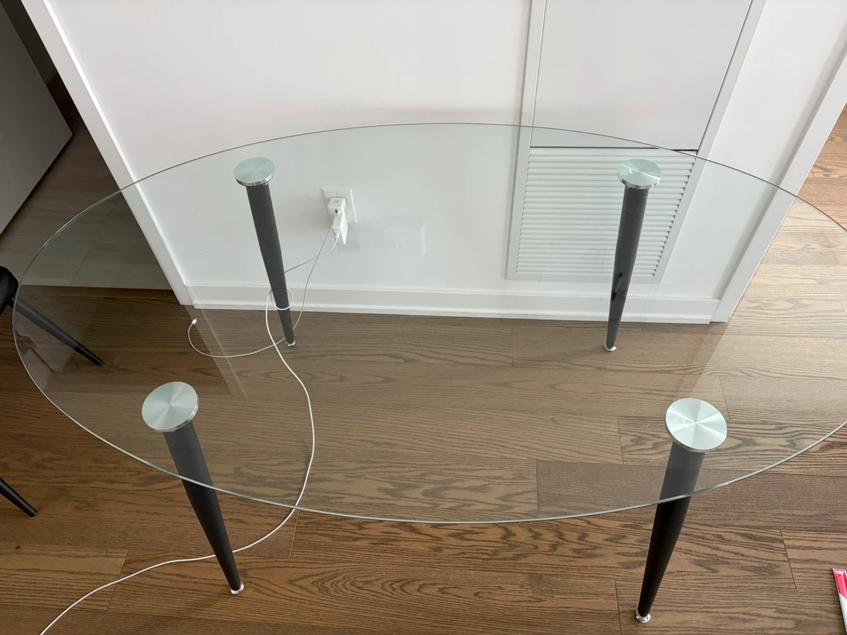 Oval Glass Dining Table 4-6 ppl - photo 2