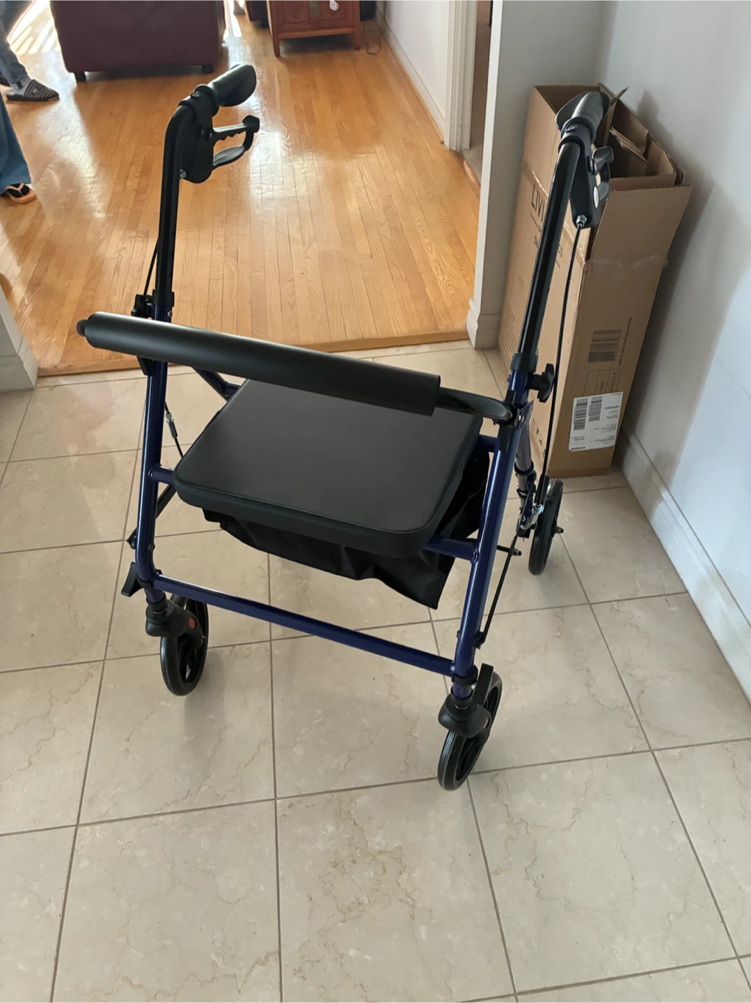 Brand New LIVINGbasics 4-Wheel Rollator Walker – Blue - photo 3
