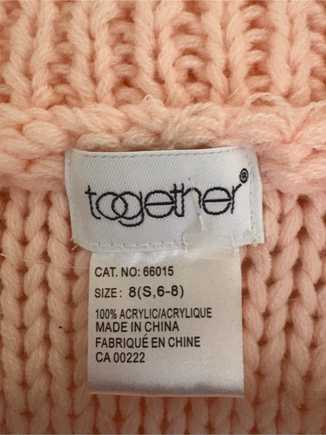 Together Pink Knit Zip-Up Sweater Size 6-8 - photo 3