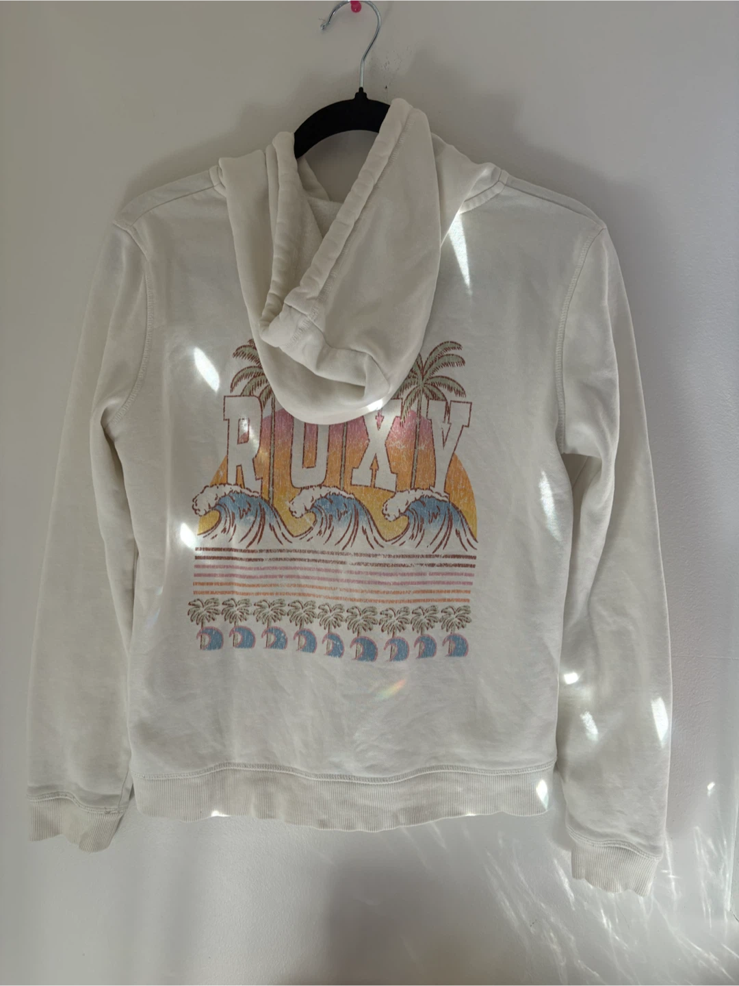 Roxy White Zip-Up Hoodie - XS