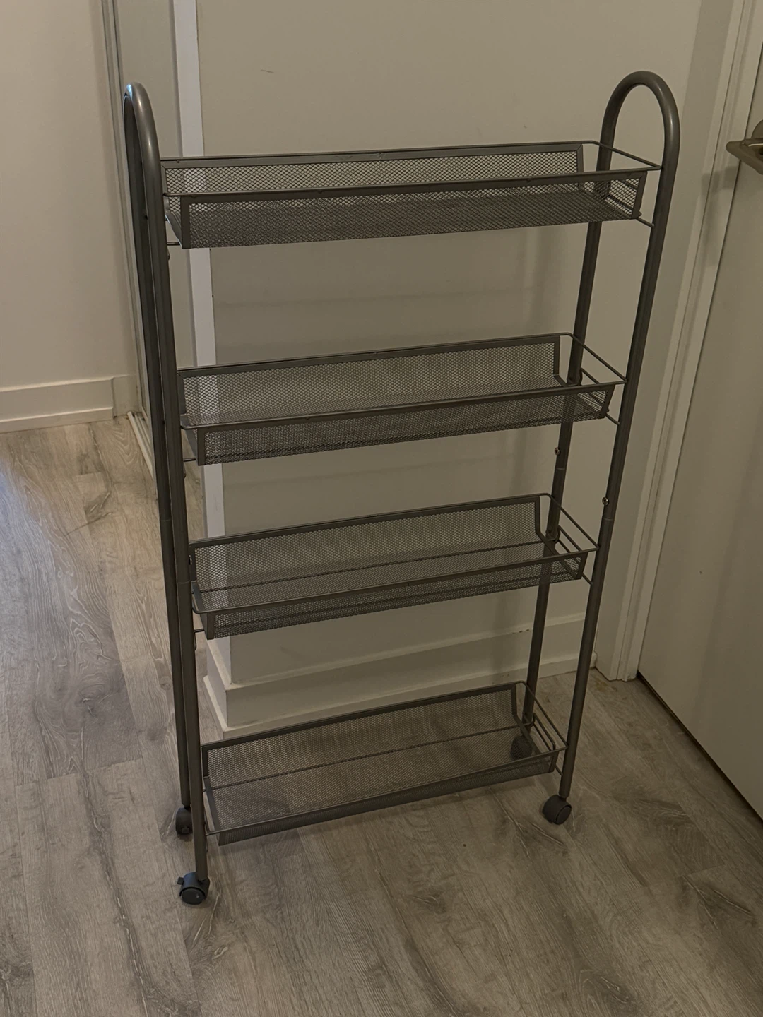 4-Tier Metal Mesh Rolling Storage Cart