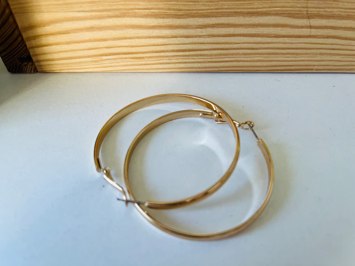 Gold Tone Hoop Earrings