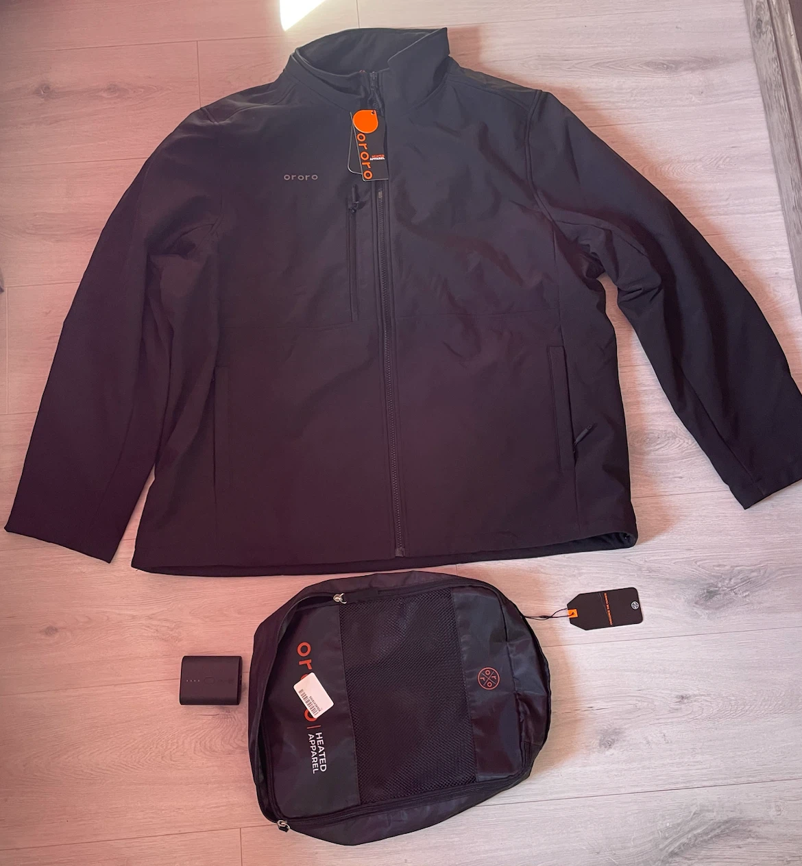 New ORORO Men’s 5-Zone Heated Softshell Jacket 2XL + Battery