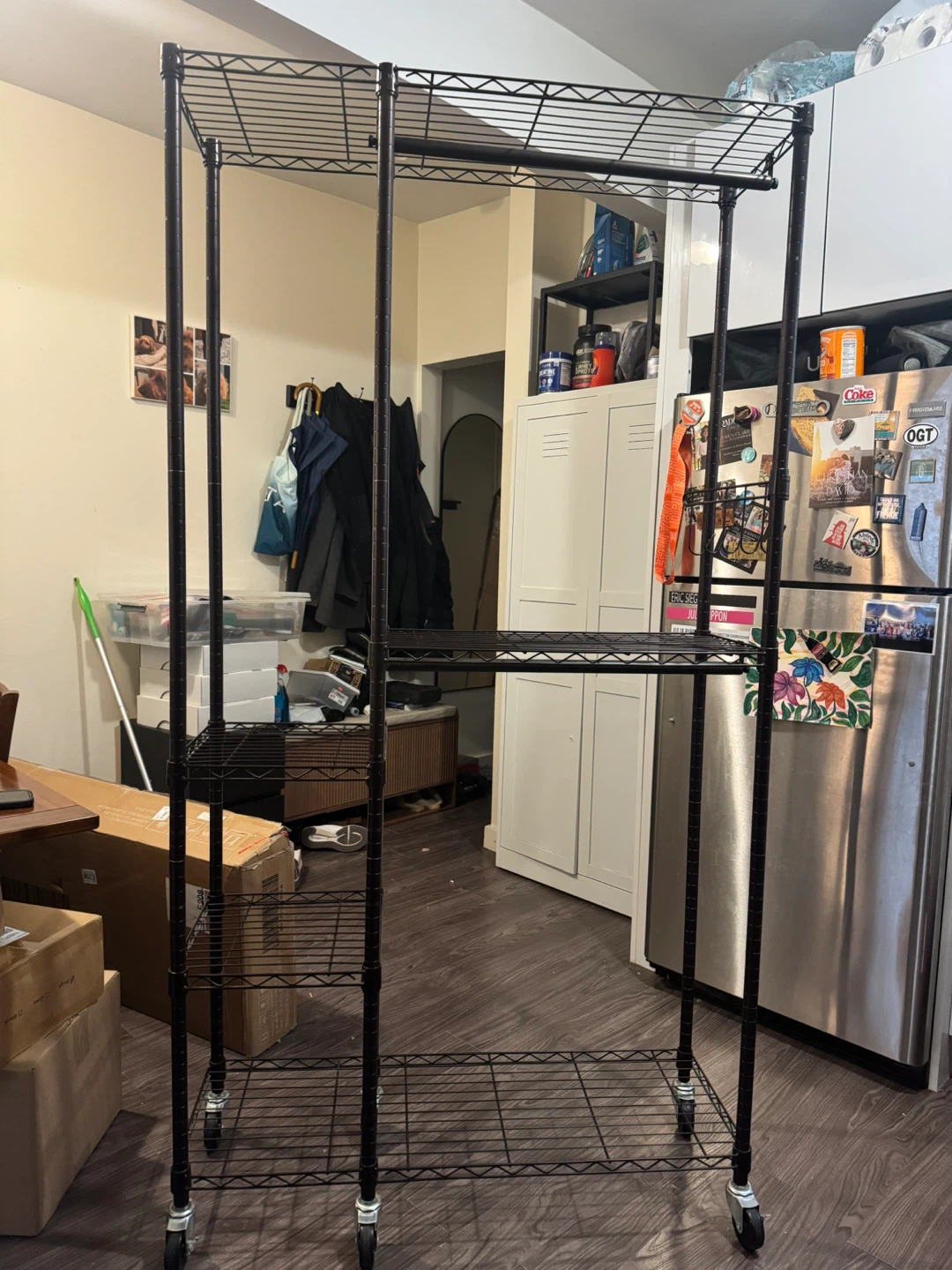 Metal Wire Garment Rack with Shoe Shelves - photo 2
