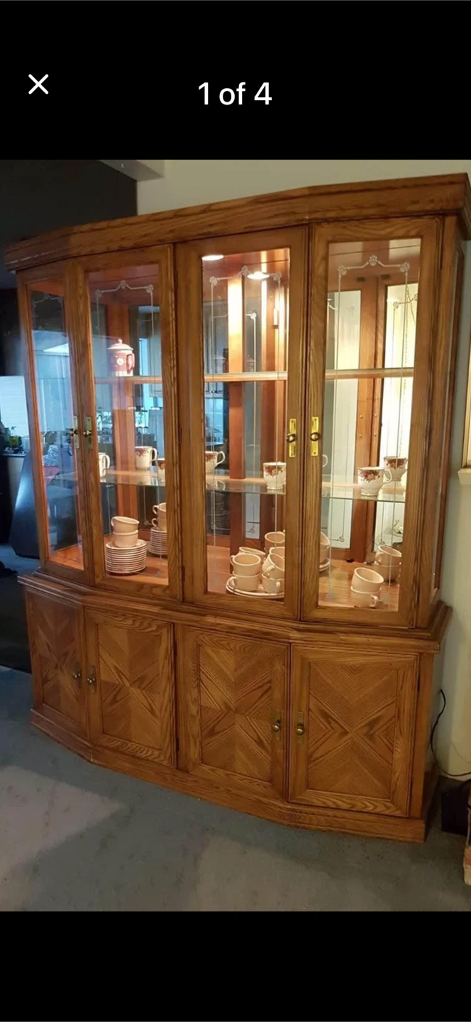 Large Oak China Cabinet