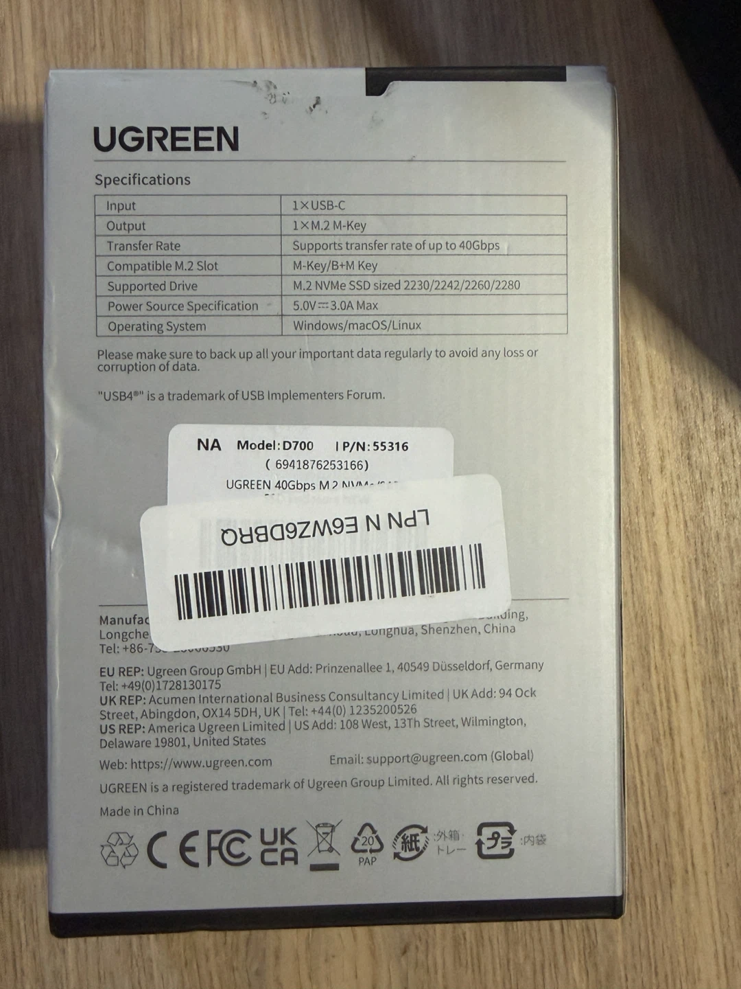UGREEN D700 USB4 M.2 NVMe SSD Enclosure - photo 2