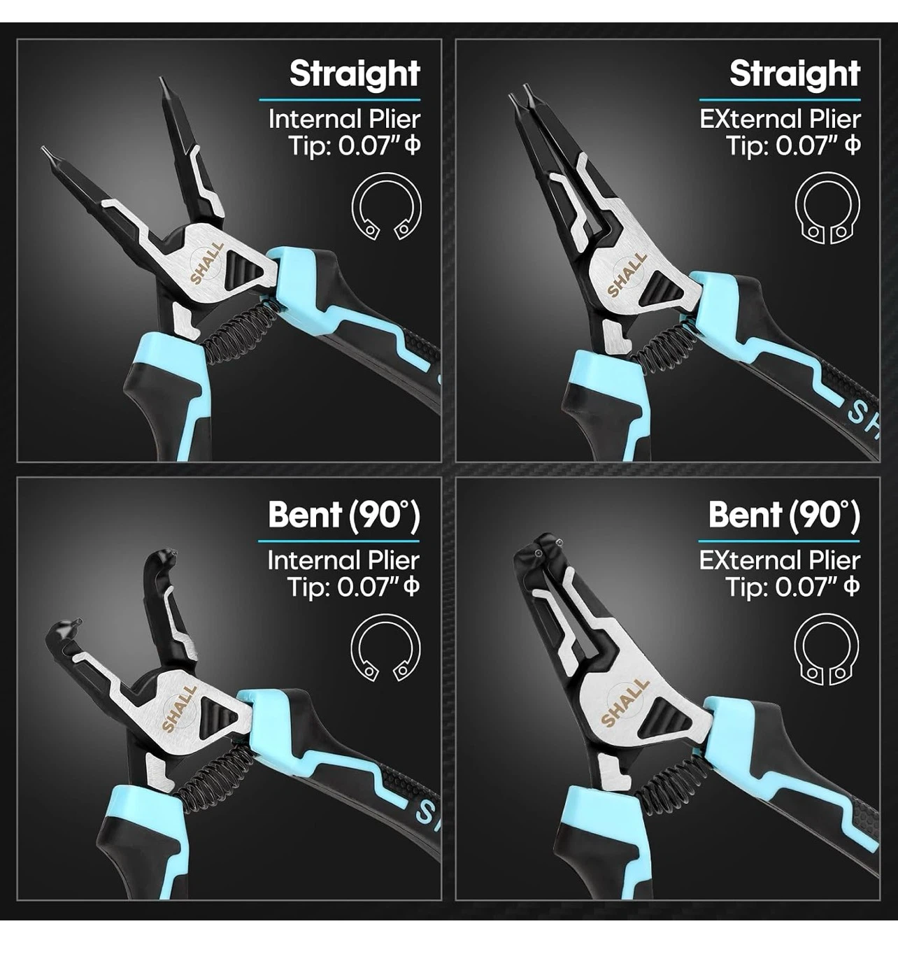 SHALL 7-inch Snap Ring Pliers Set - photo 4