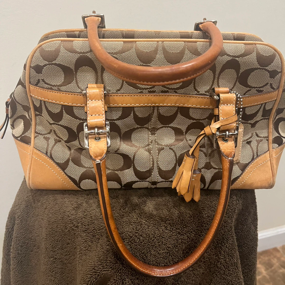 Coach Signature Canvas and Leather Satchel