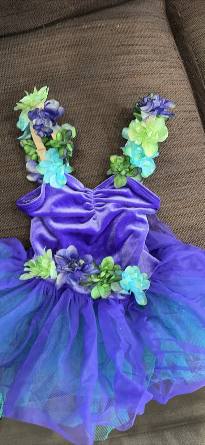 Purple and Teal Floral Tutu Dress - photo 2