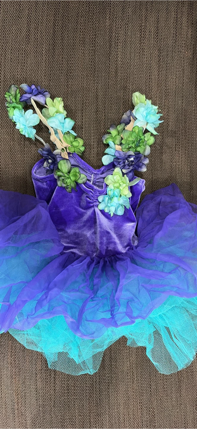 Purple and Teal Floral Tutu Dress - photo 5