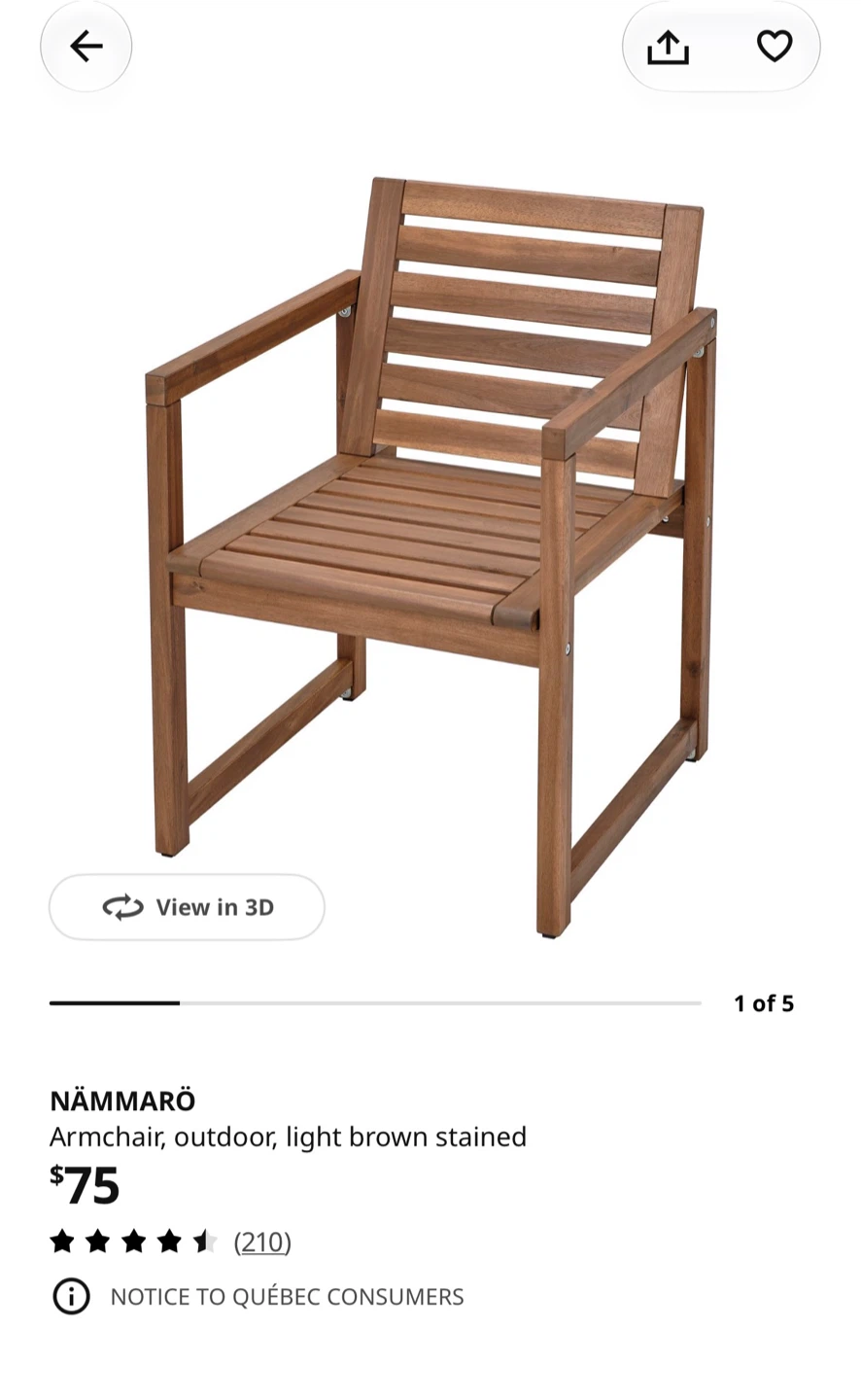 IKEA NÄMMARÖ Outdoor Armchair - photo 4