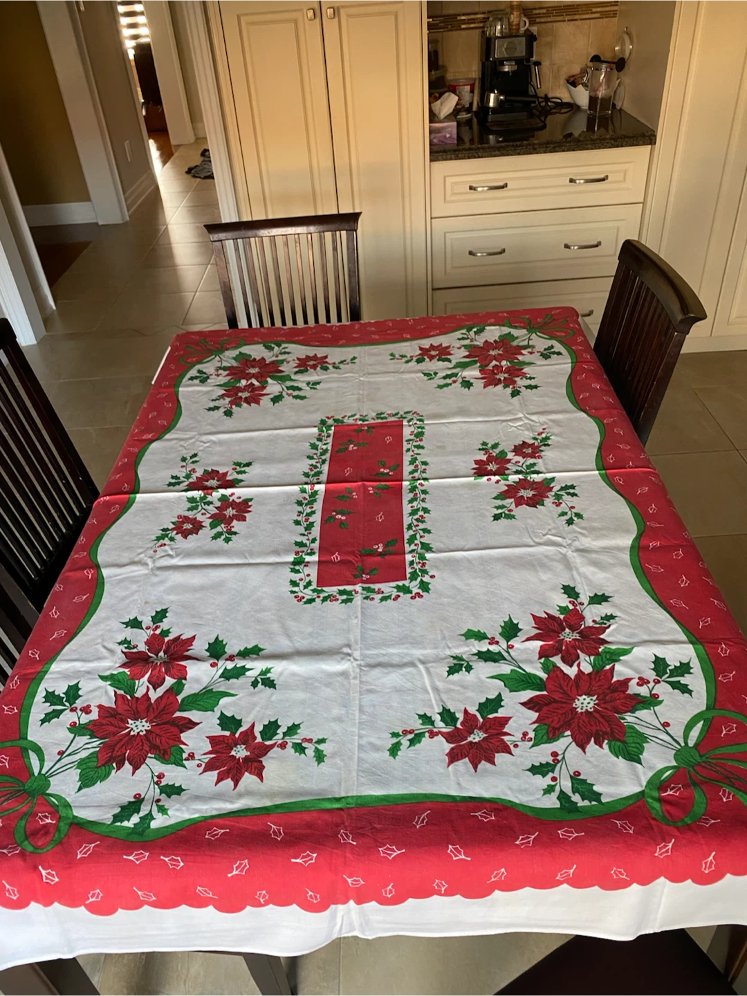 Christmas Poinsettia Tablecloth