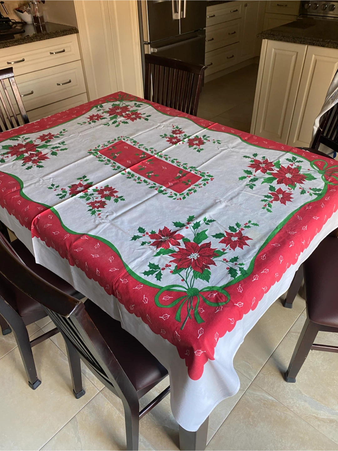 Christmas Poinsettia Tablecloth - photo 2