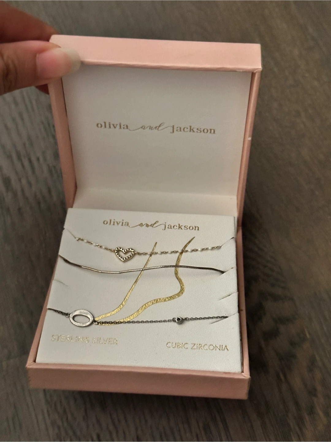 Olivia and Jackson Sterling Silver Anklets Set