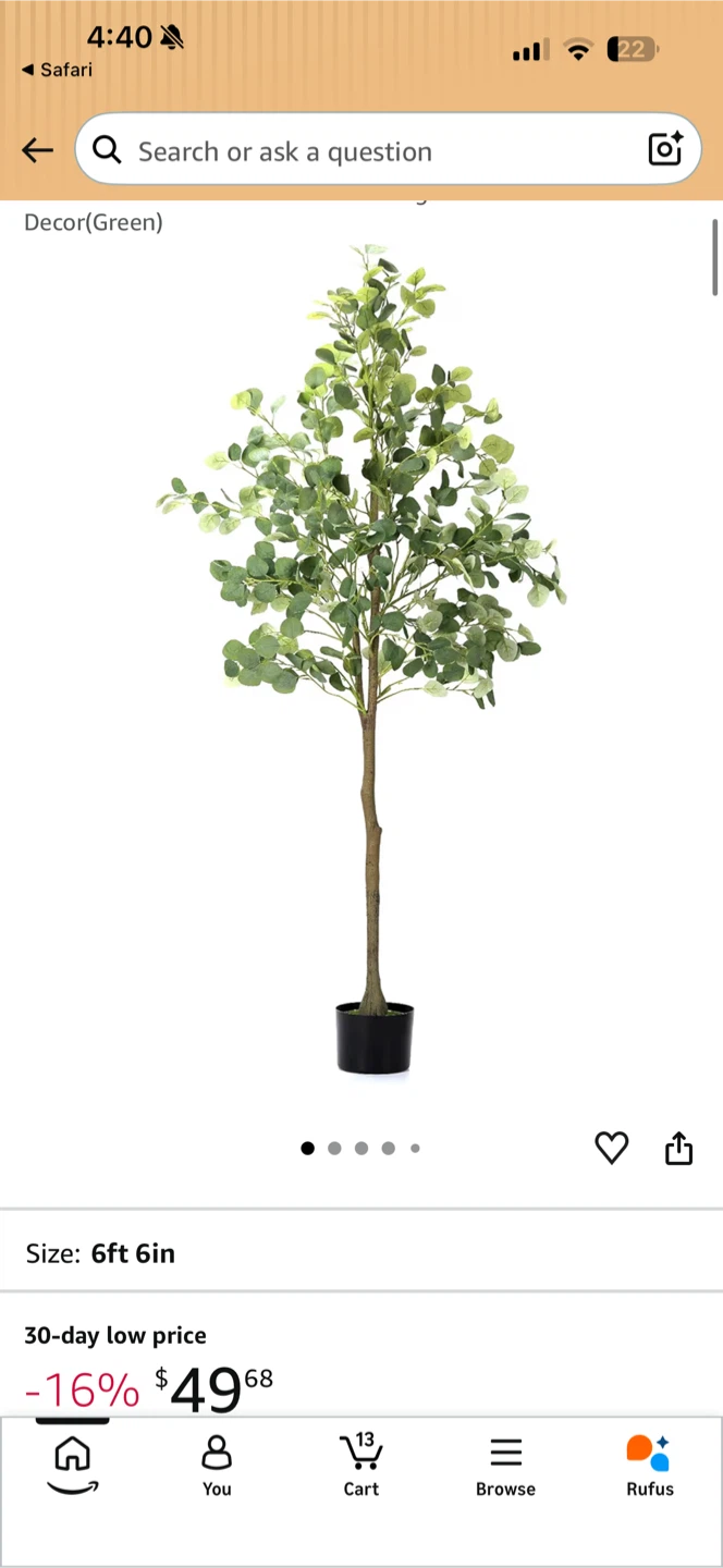 Brand new- Artificial Eucalyptus Tree