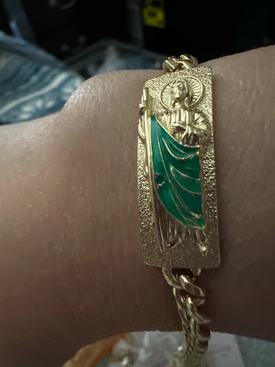 14k Gold Tone laminated Saint Jude Bracelet