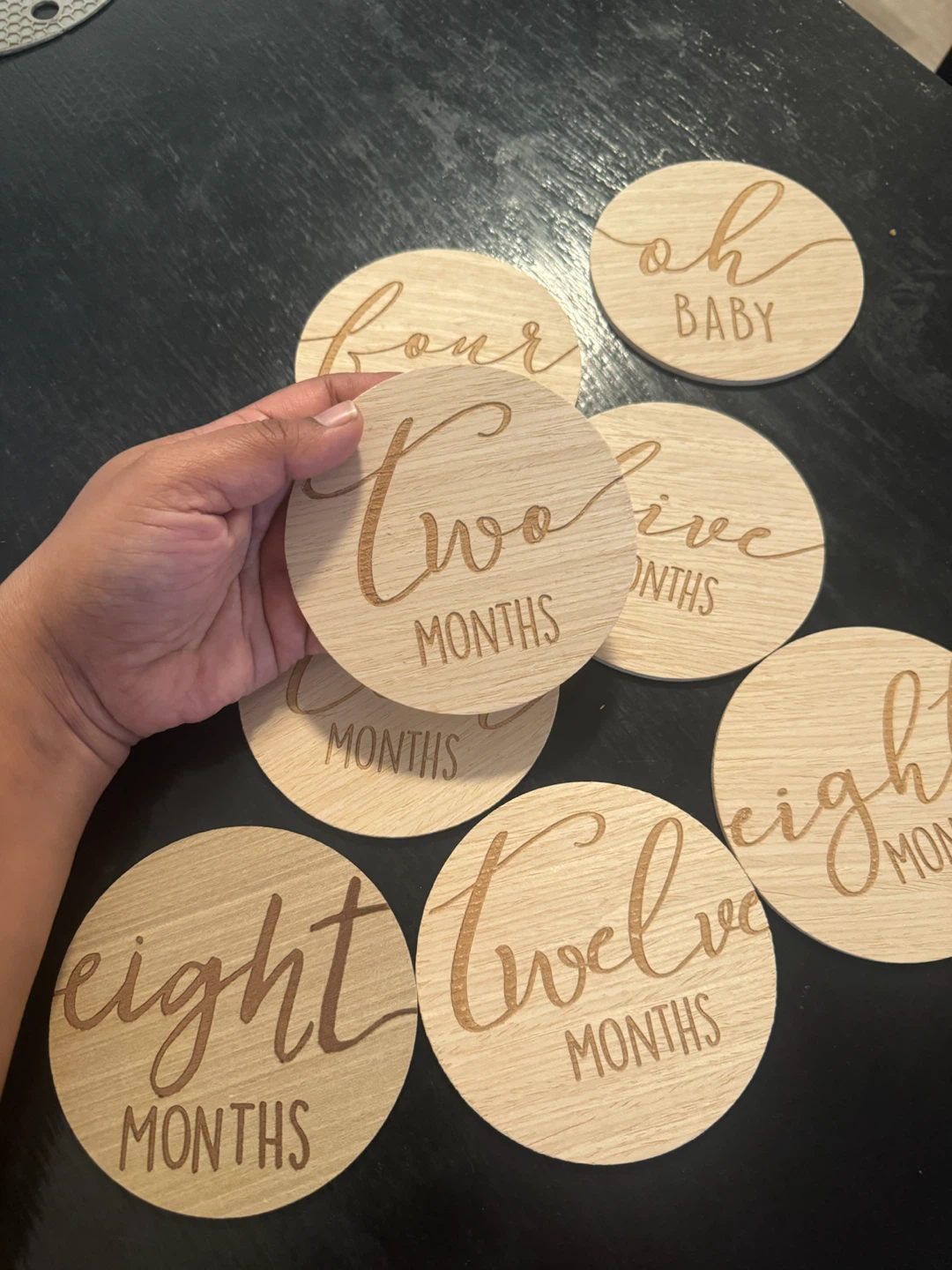 Wooden Baby Monthly Milestone Discs - photo 2