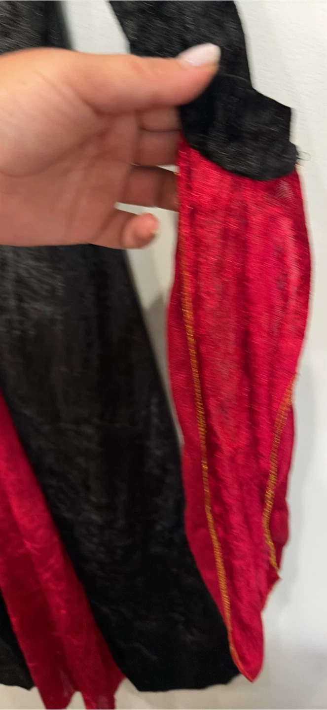 Black and Red Velvet Style Costume Dress - photo 3