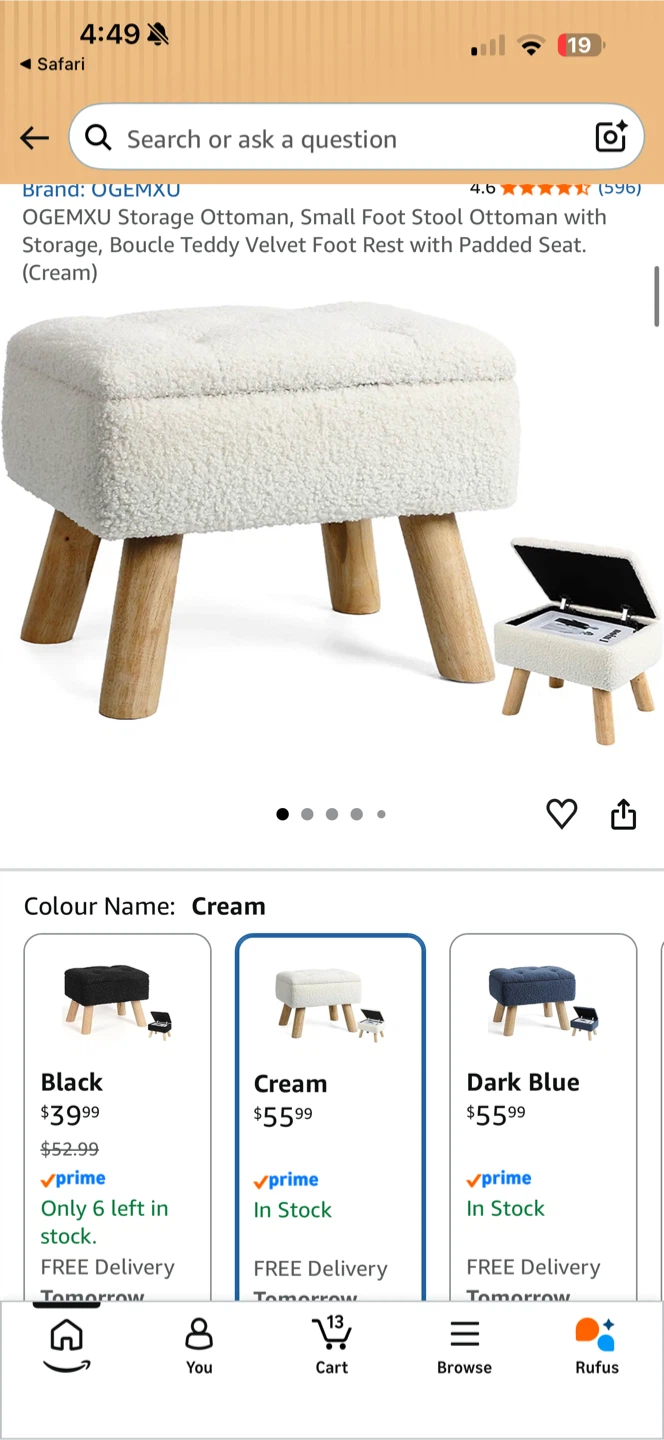 Brand new  Storage foot stool ottoman