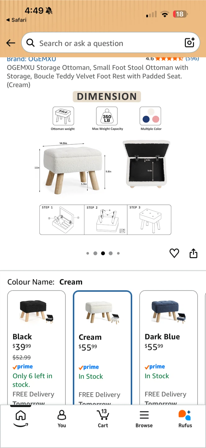 Brand new  Storage foot stool ottoman - photo 5