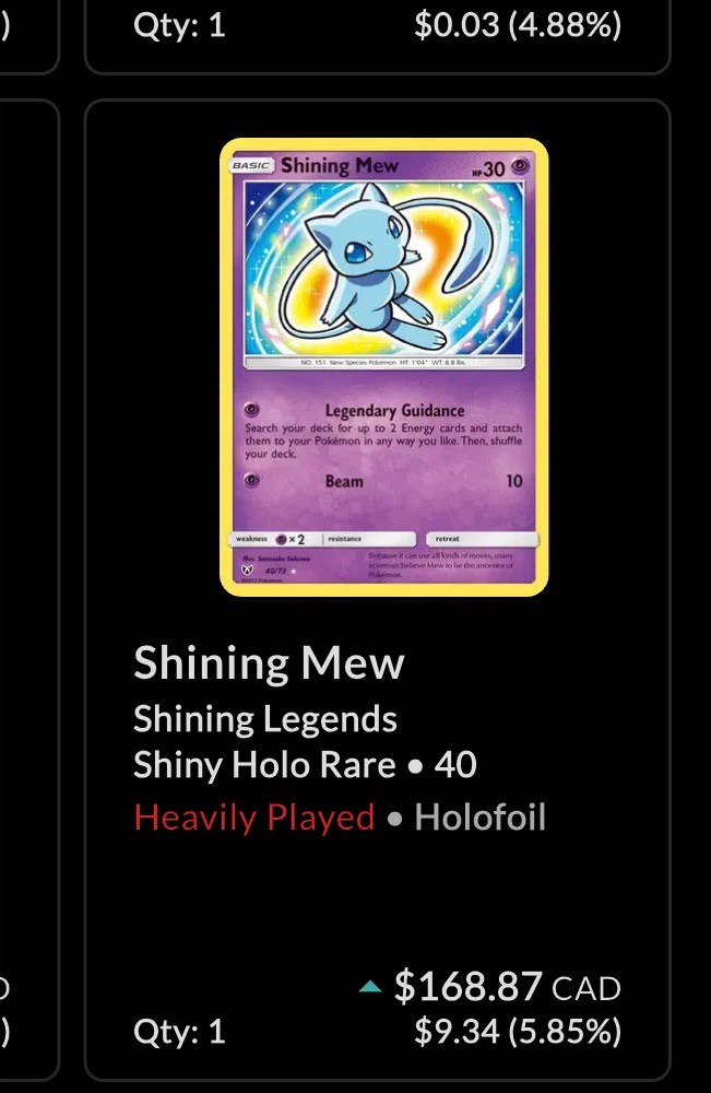 Shining Mew Pokemon Card - Shining Legends - photo 5