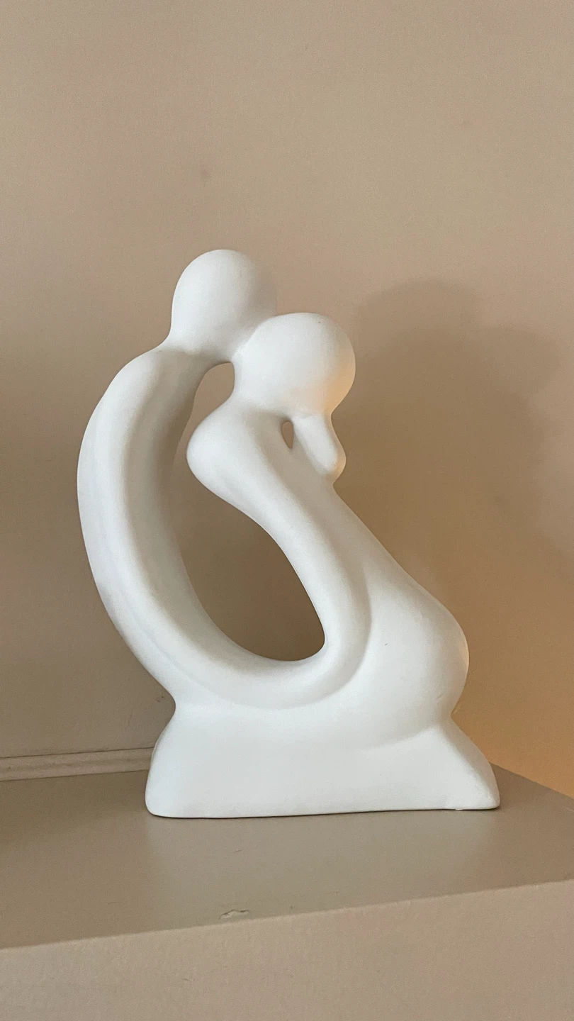 Abstract White Couple Sculpture