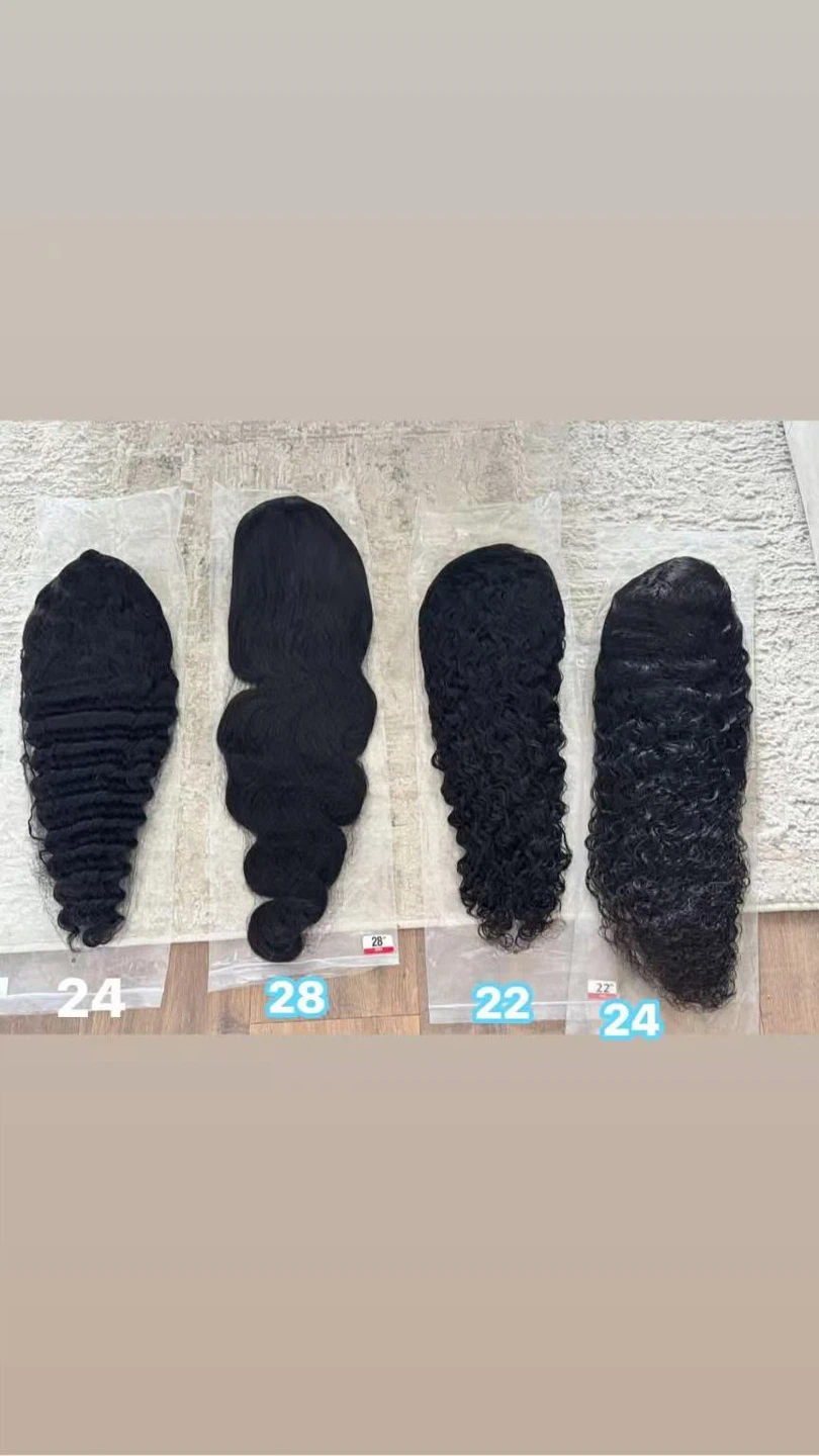 Set of four hair extensions in various lengths