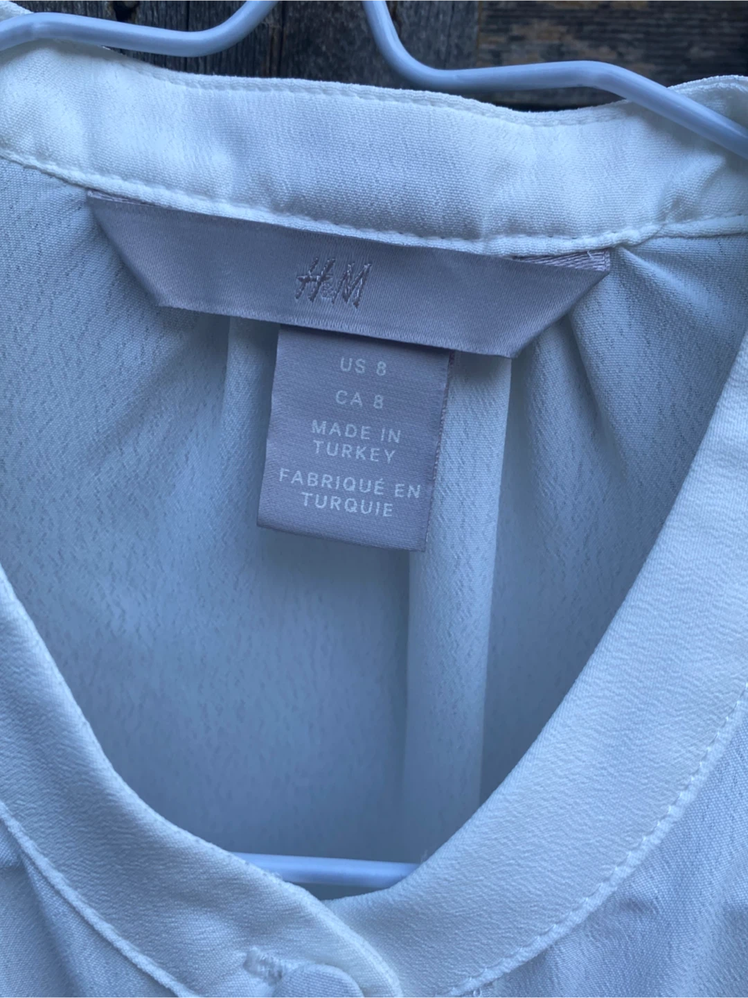 H&M White Ruffle Detail Blouse, Size M - photo 3