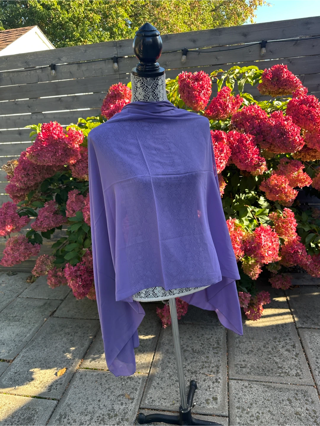 Plain Purple Chiffon Scarf   - New - $5