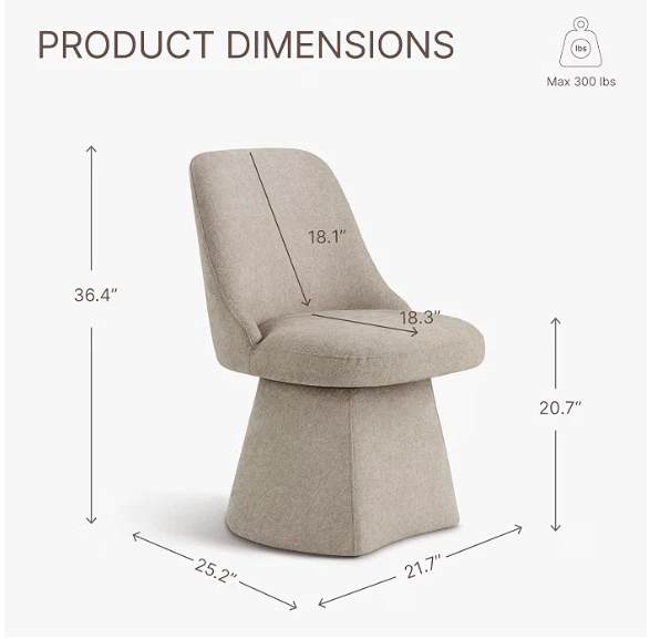 2 Upholstered Swivel Dining Chair - photo 2