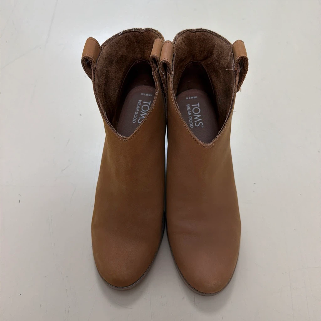 TOMS Brown Leather Ankle Boots US W7.5 - photo 2