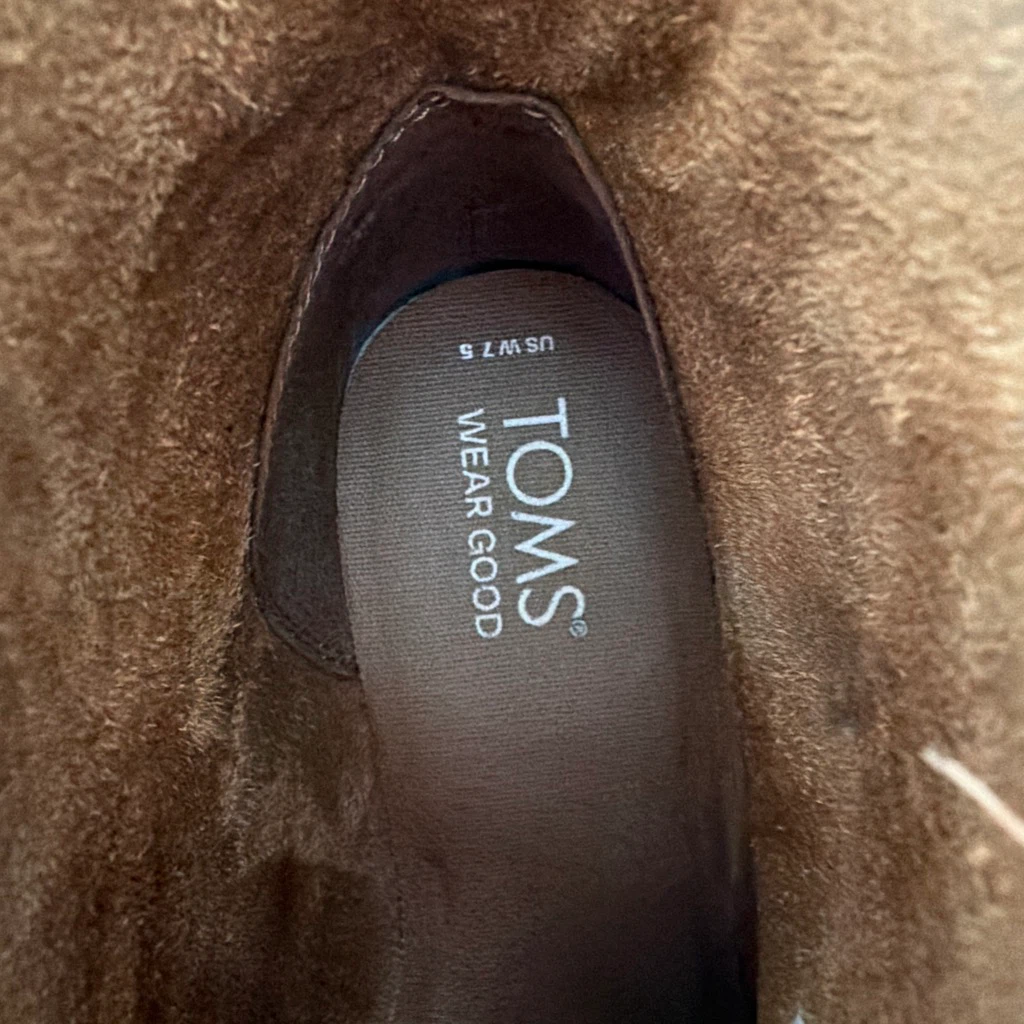 TOMS Brown Leather Ankle Boots US W7.5 - photo 3