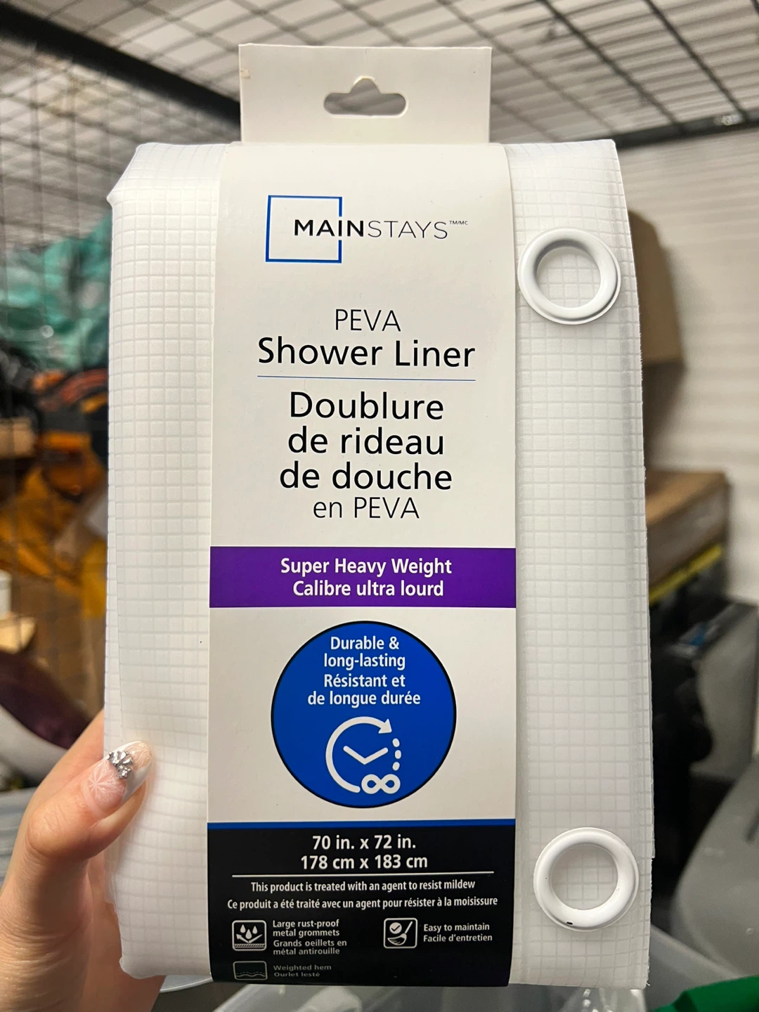 New!!Mainstays Super Heavy Weight PEVA Shower Liner