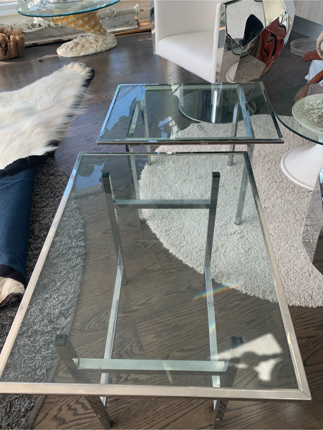 Vintage tables, glass chrome MCM classic modern - photo 2