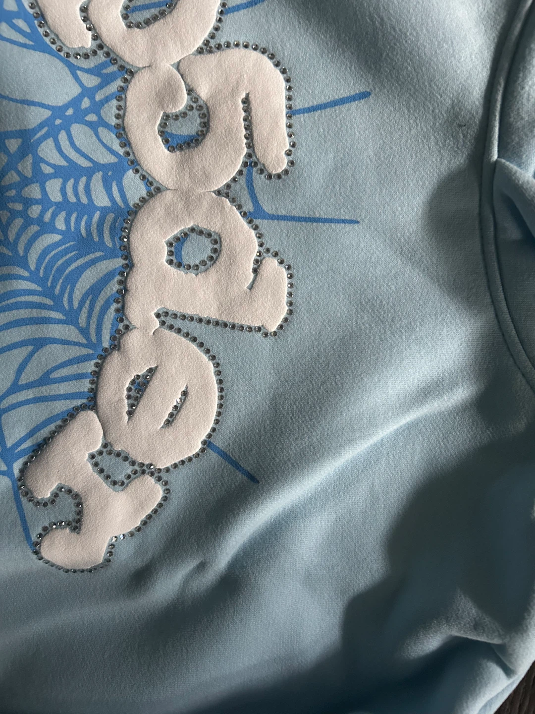 Sp5der Light Blue Hoodie Medium - photo 3