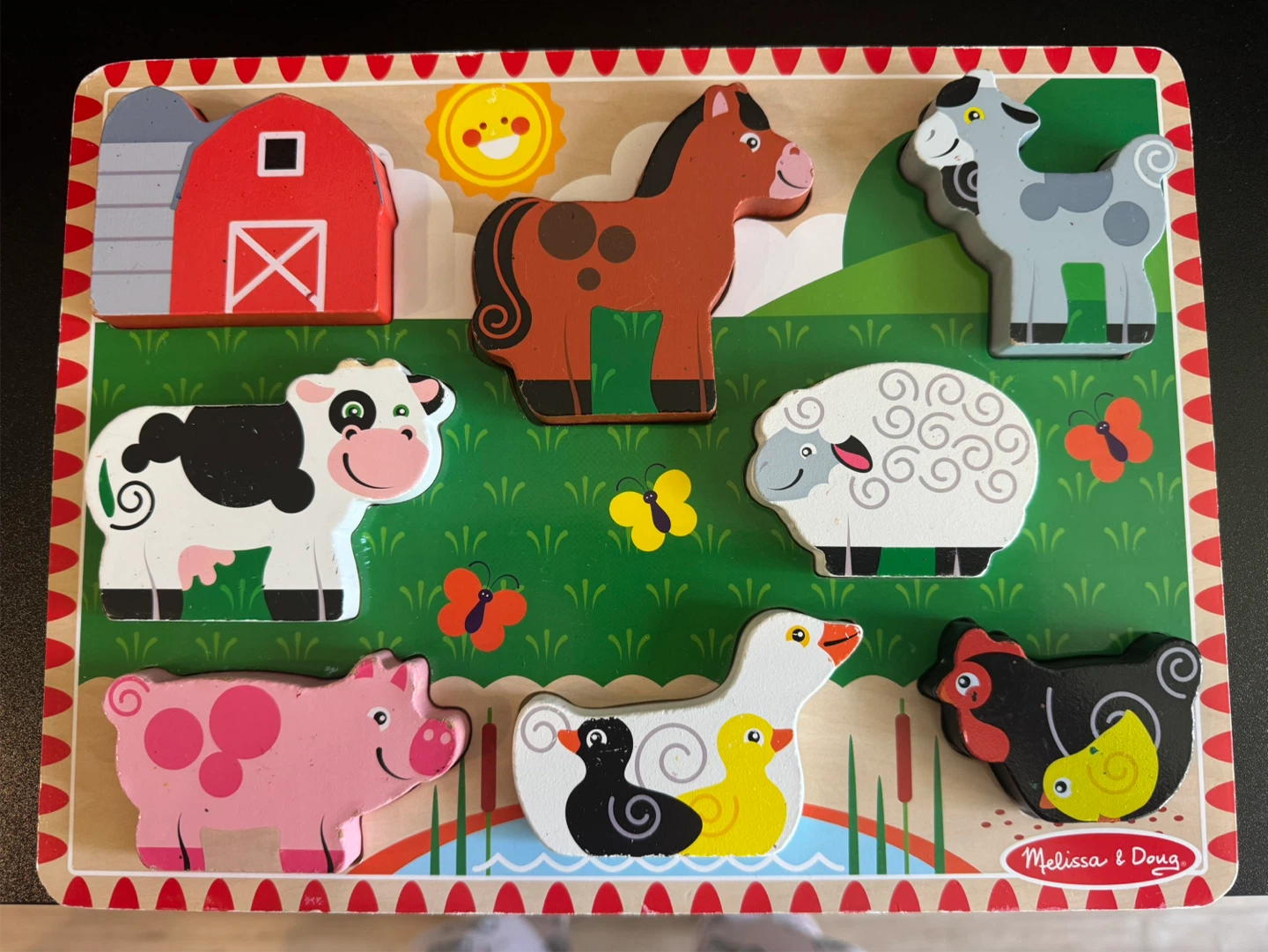 Melissa & Doug Wooden Farm Animal Puzzle