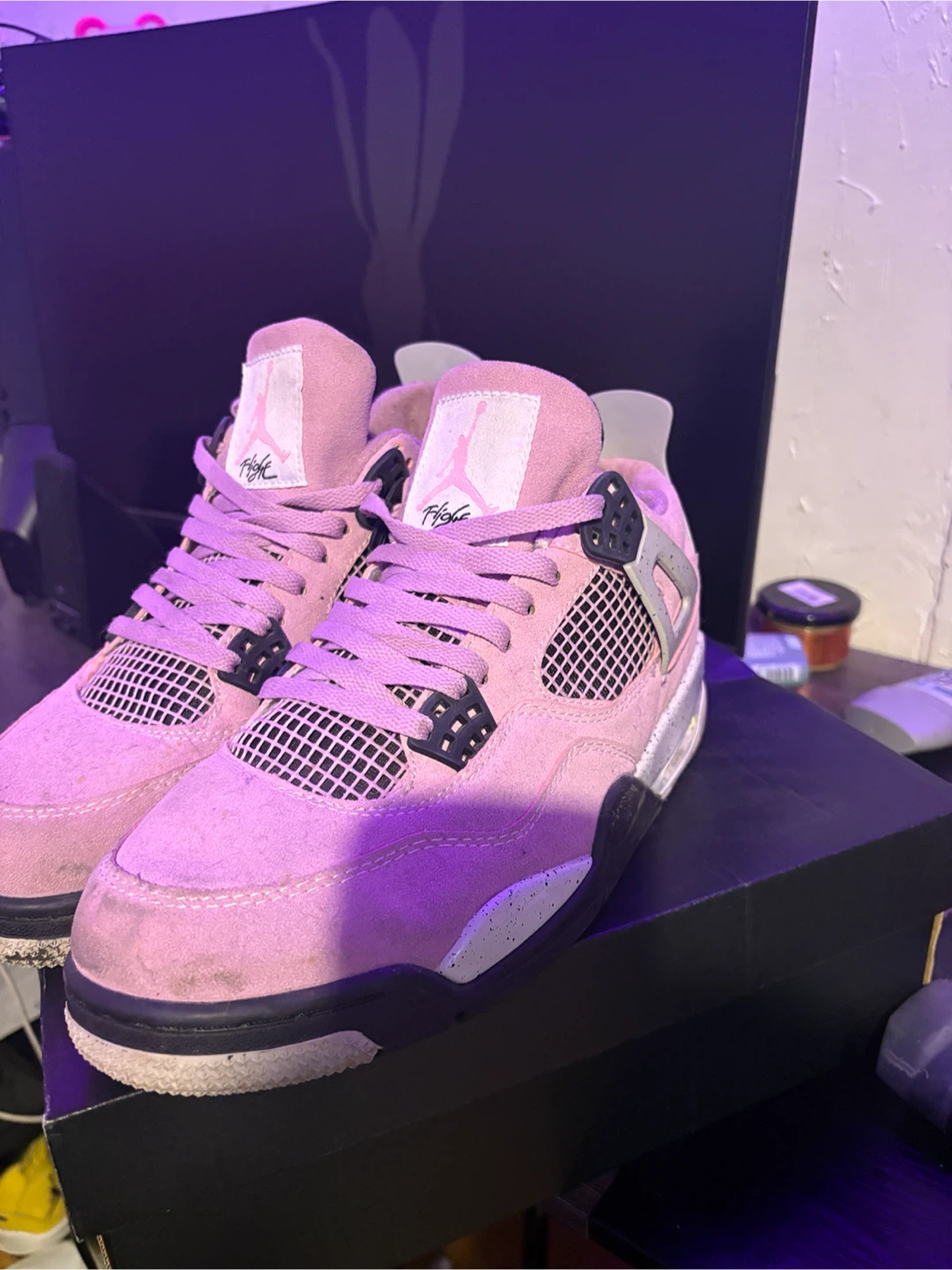 Pink orchid jordan 4 size 10