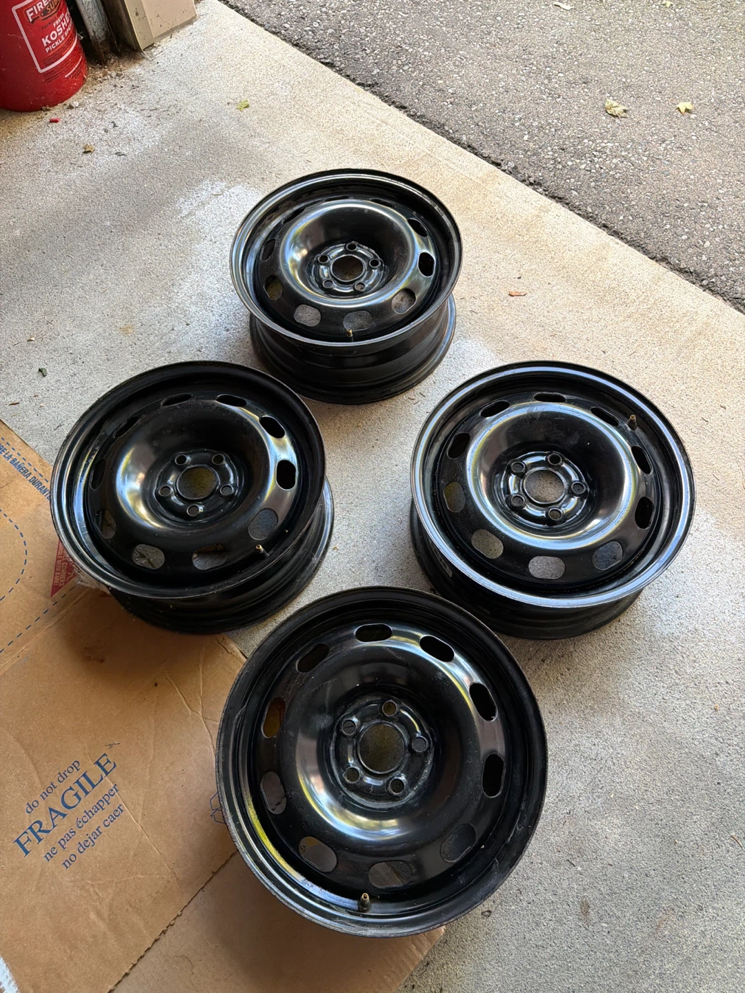Set of 4 Black Winter Steel Rims (15x6, 5x100)