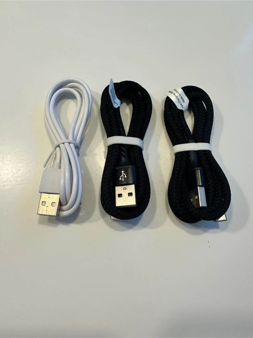 Set of 3 C type to USB Charging Cables
