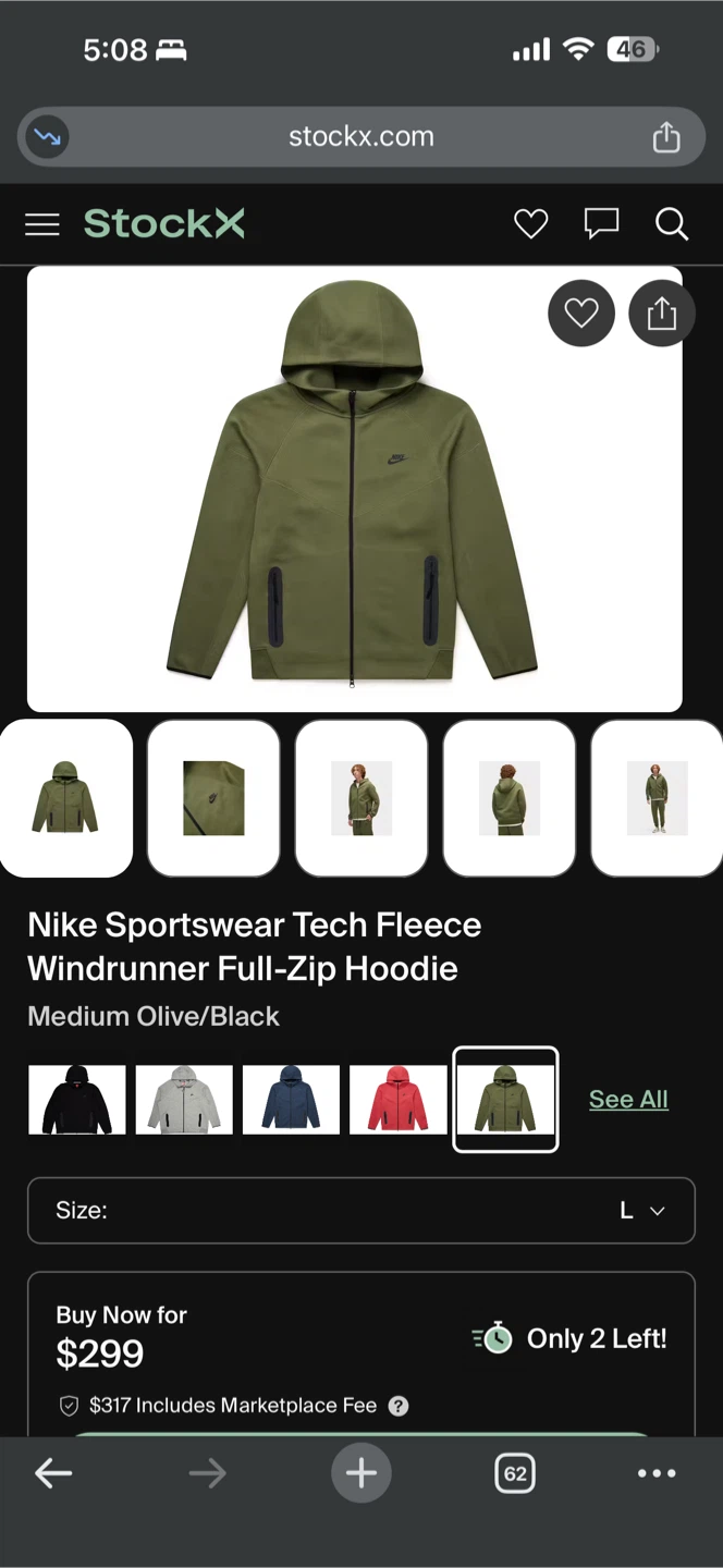 Nike Sportswear Tech Fleece Full-Zip Hoodie Olive