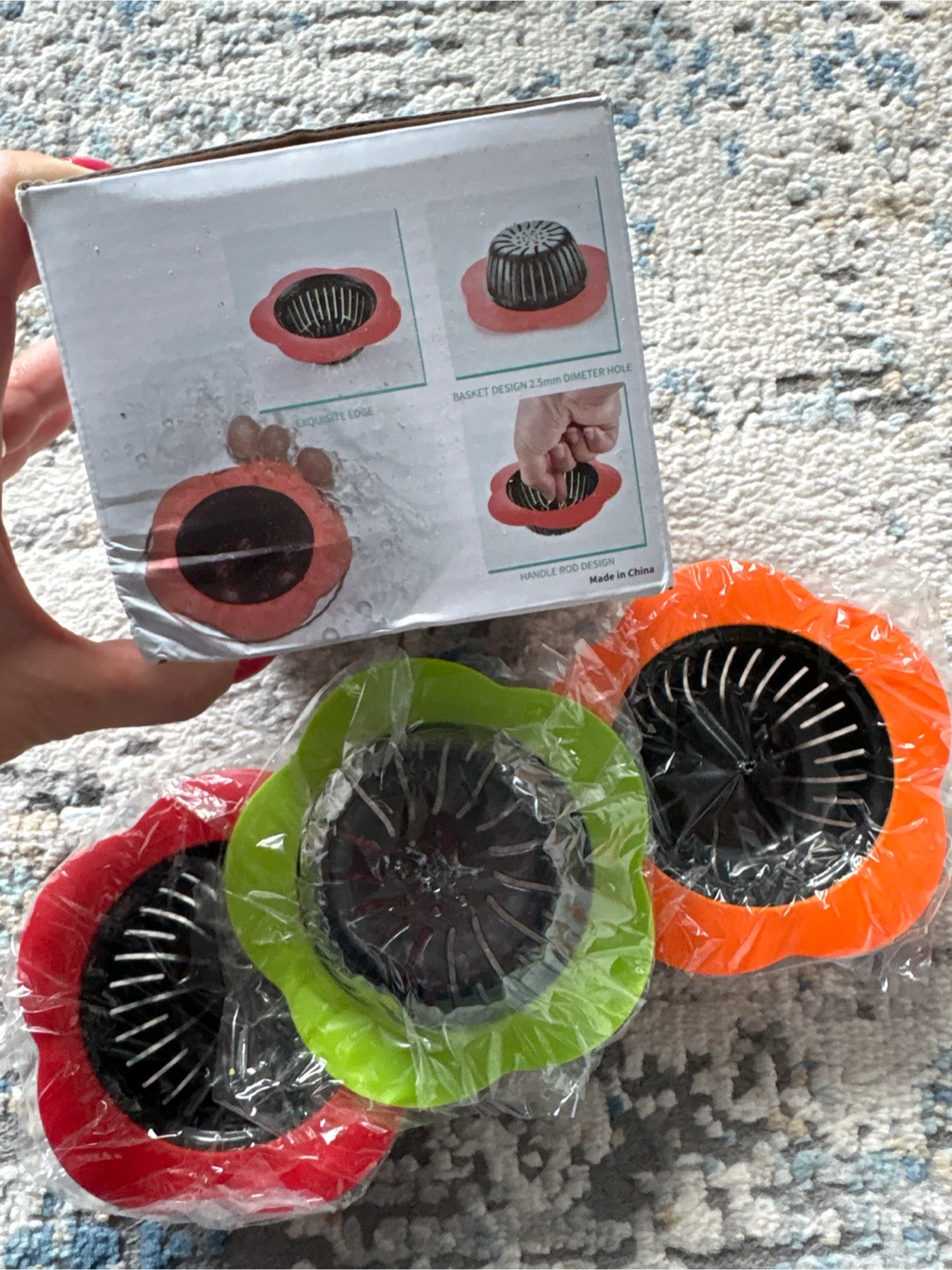 NEW! Set of 3 Flower Sink Strainers - photo 3