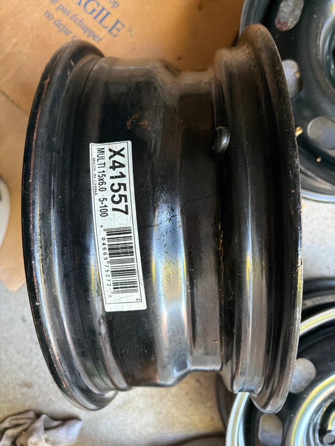 Set of 4 Black Winter Steel Rims (15x6, 5x100) - photo 2
