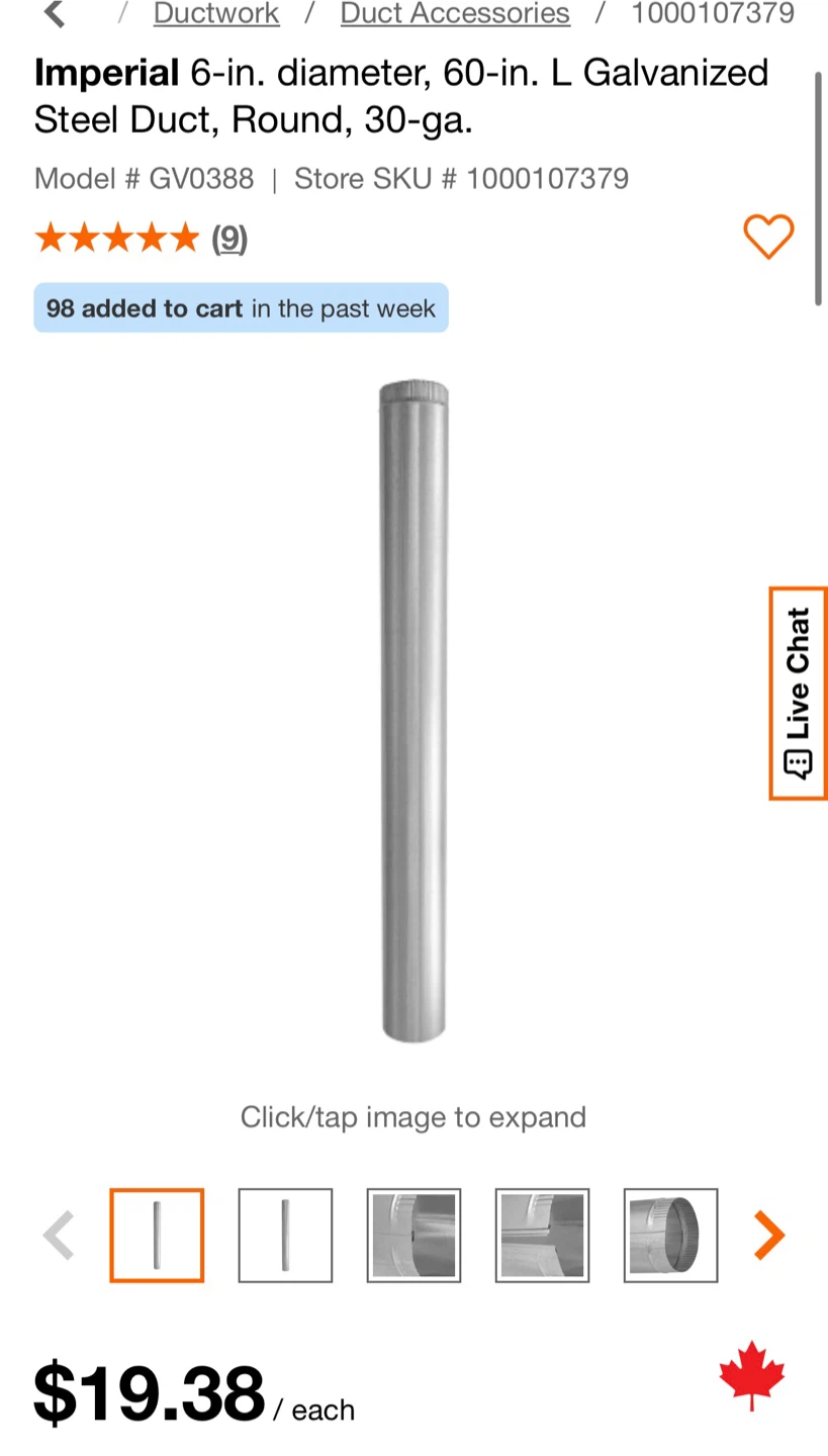 Galvanized Steel Snap-Lock HVAC Ducting Pipes (reg price $135) - photo 5