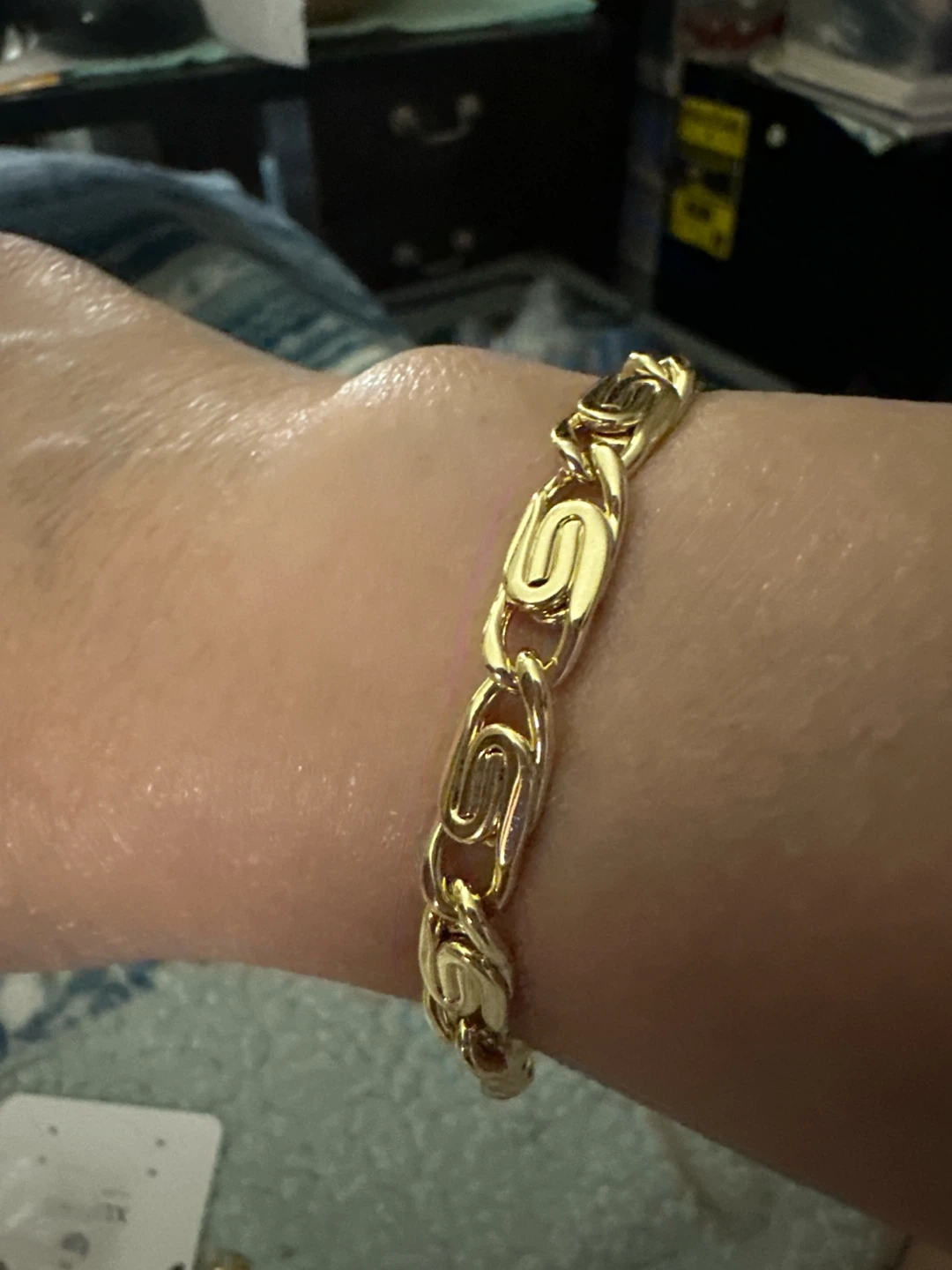 14k Gold Tone laminated Link Chain Bracelet