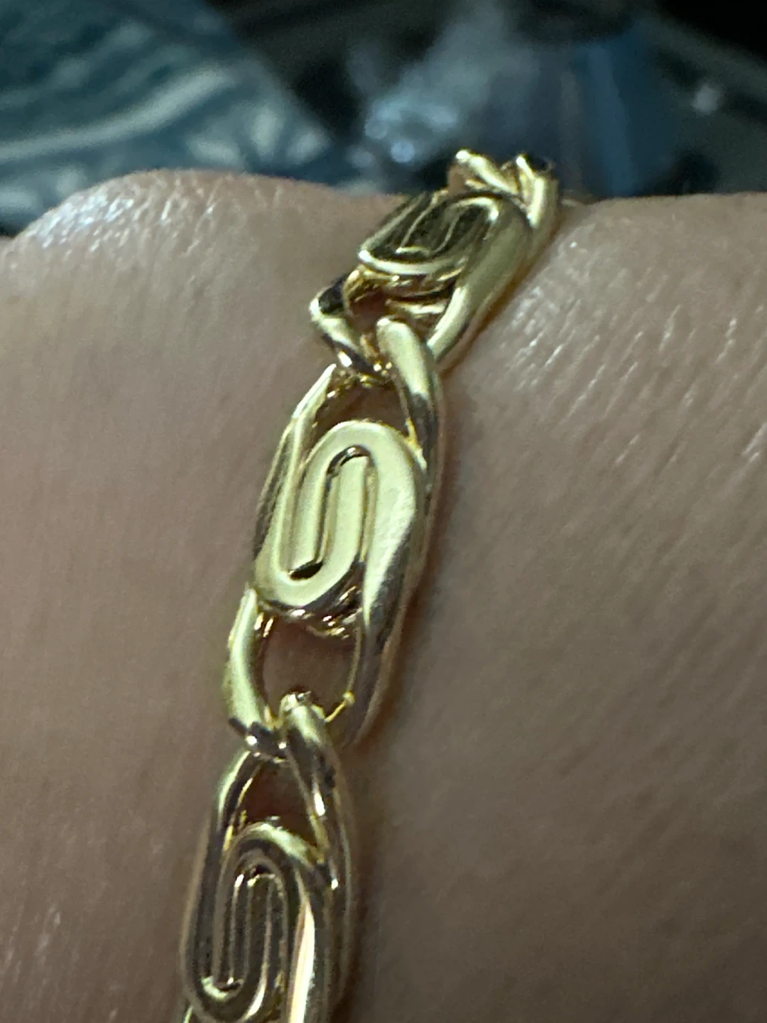 14k Gold Tone laminated Link Chain Bracelet - photo 2