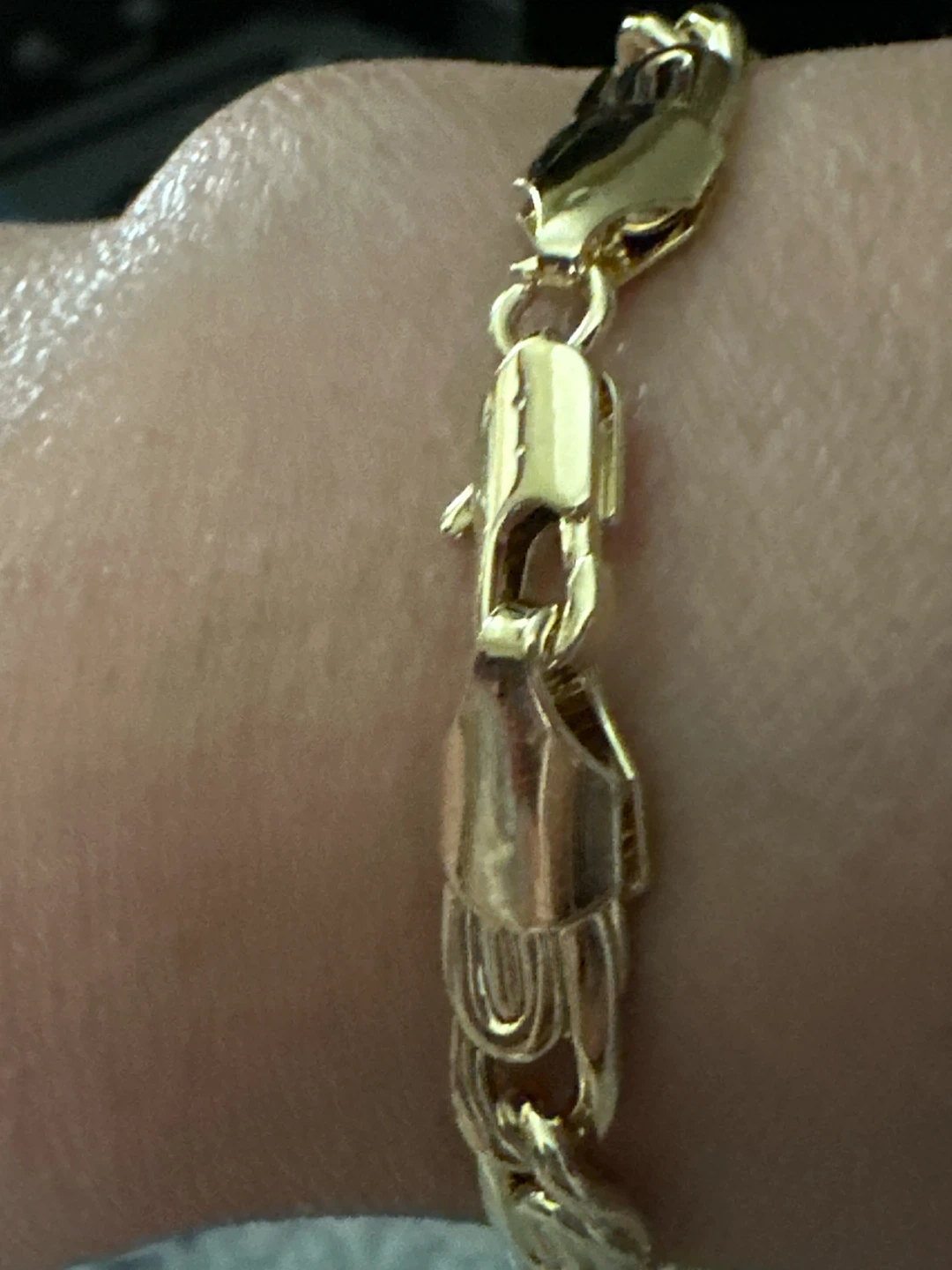 14k Gold Tone laminated Link Chain Bracelet - photo 3